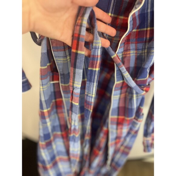 Polo Ralph Lauren Mens Red Multicolor Plaid Sleepwear Robe Small / Medium - Picture 5 of 10
